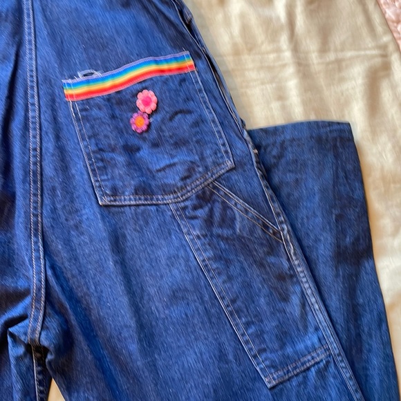VTG 80s Embellished Women’s Denim Overalls with Appliqués - Picture 12 of 16